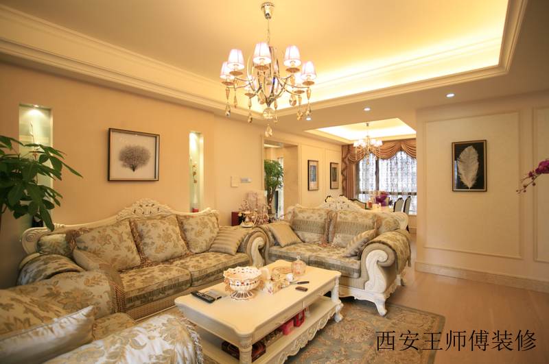 简欧风格设计客厅灯具装修效果图片