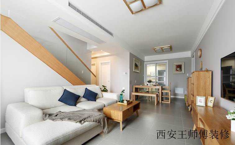 清新原木现代简约装饰 复式一楼效果图