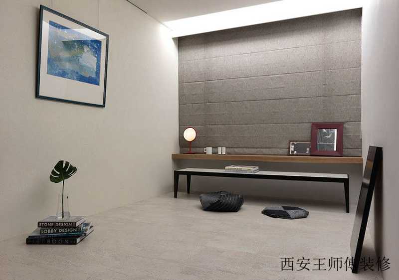 现代简约书房窗帘装饰图