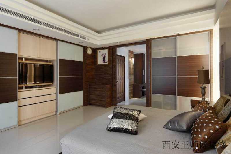 咖色系现代卧室装饰图