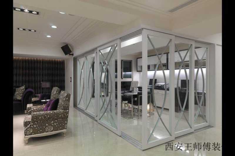 潮流混搭玻璃书房外部展示