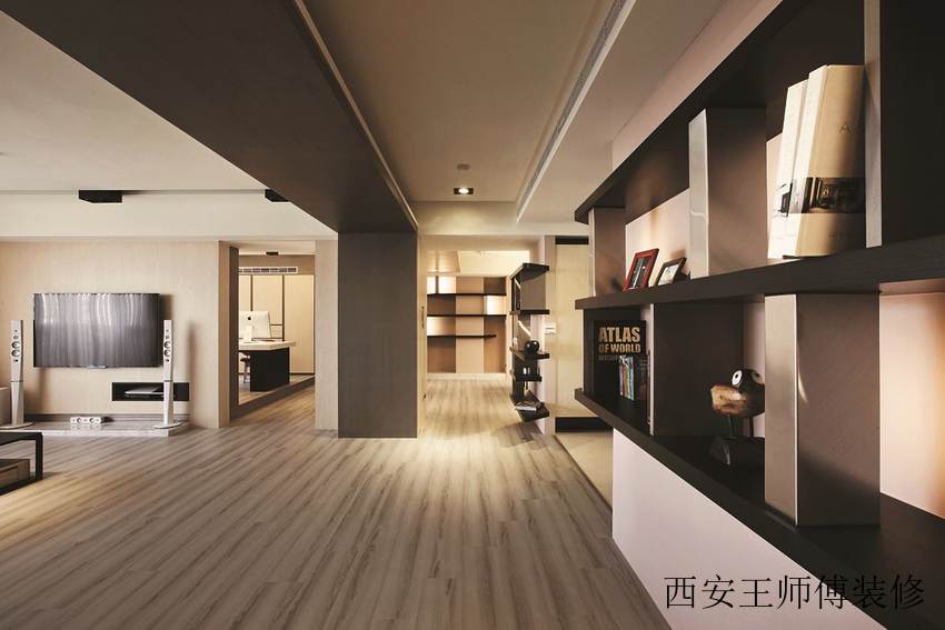 咖色系现代公寓过道欣赏
