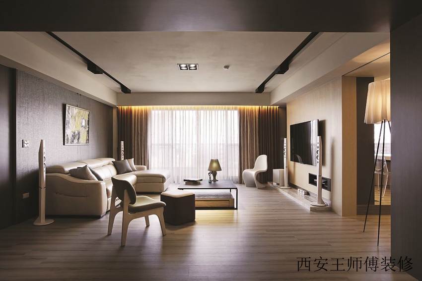 神秘沉稳现代客厅装修效果图