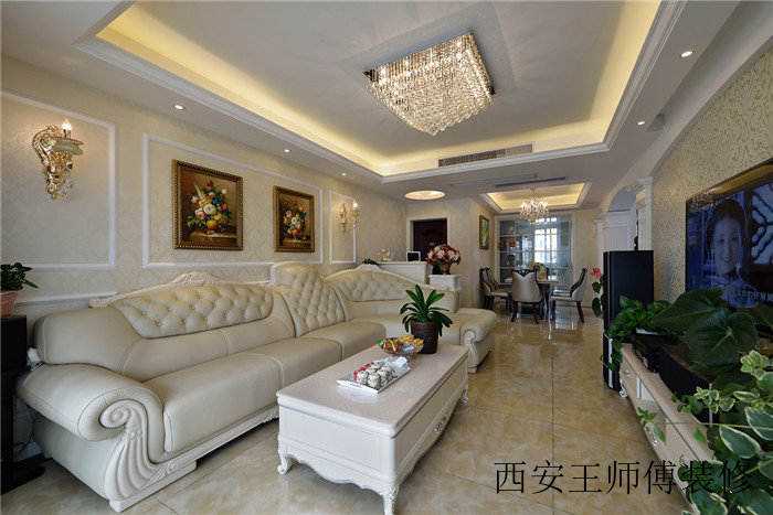 时尚大气简欧风格复式设计装潢案例图