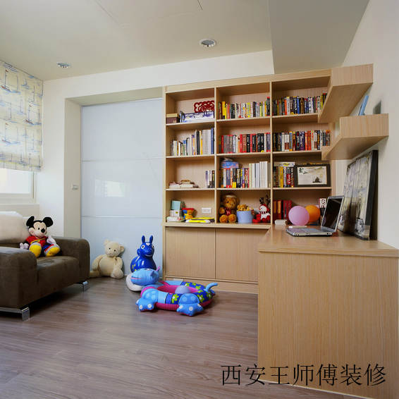 现代家居儿童书房书柜设计