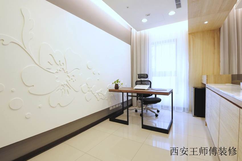 时尚现代书房背景墙装饰图