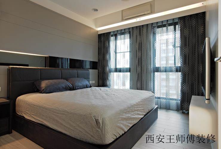 简约现代设计卧室窗帘装饰效果图