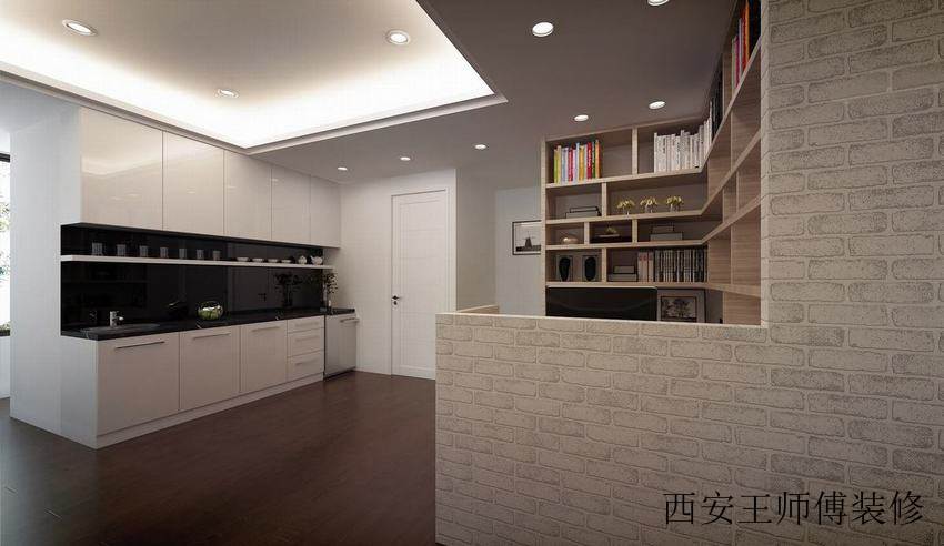宜家开放式厨房白色橱柜设计