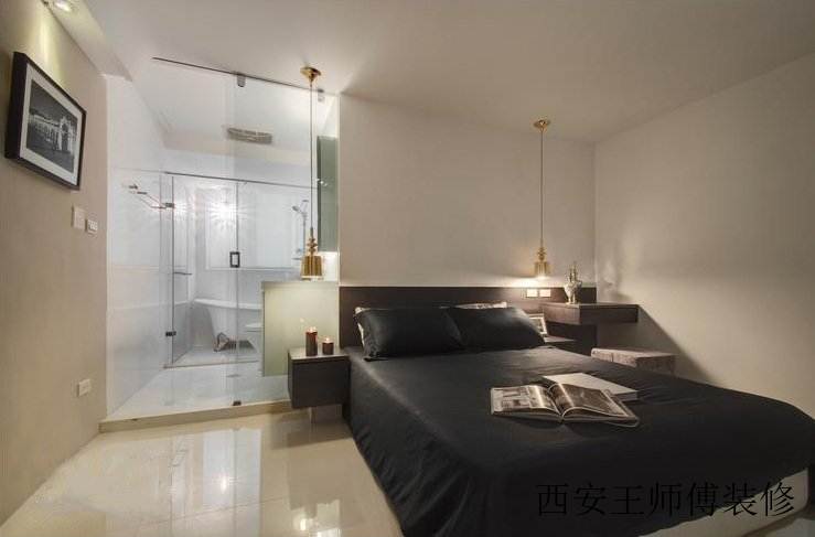 时尚简约家居主卧玻璃隔断图