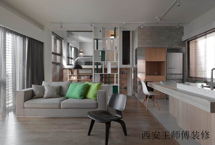 实用现代北欧风格开放式厨房设计装修图