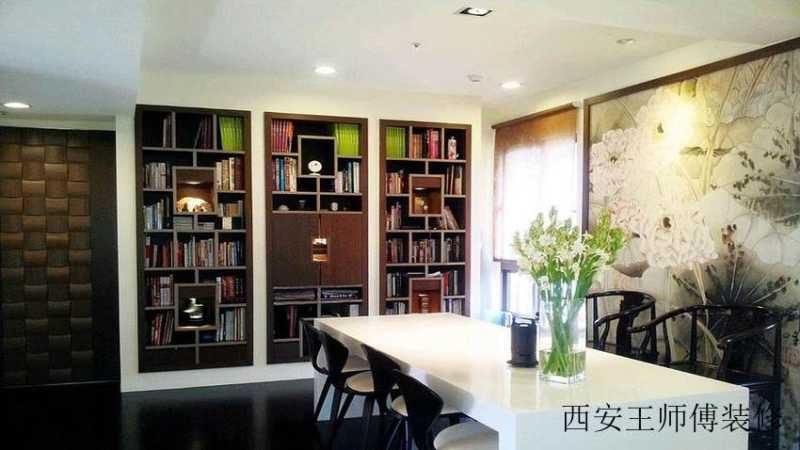 素雅复古时尚中式餐厅大理石餐桌效果图