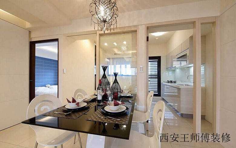 时尚简欧装修设计餐厅大理石餐桌效果图