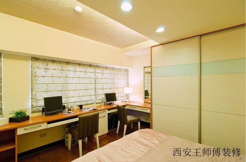 清新简约中式风格卧室办公窗帘装饰图
