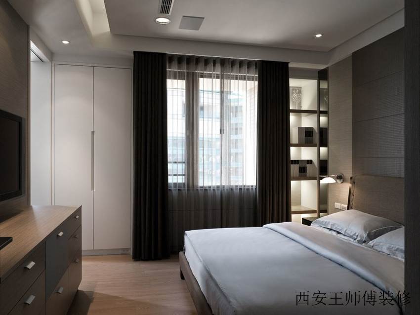 深沉现代简约卧室装饰效果图