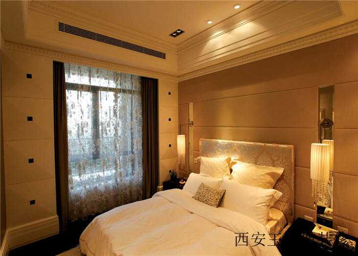 温馨潮流欧式风格卧室床头软包装饰效果图