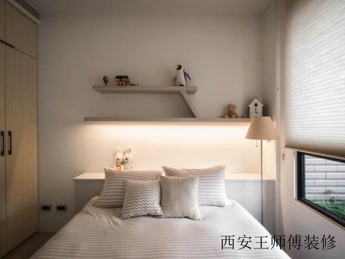 简约现代卧室床头置物架设计