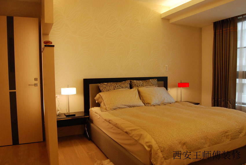昏黄简约艺术风格卧室隔断设计图