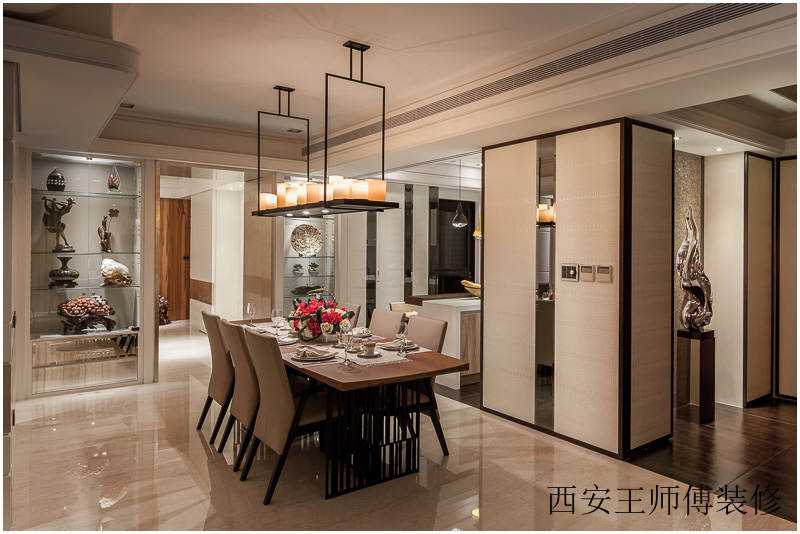 现代中式结合餐厅装饰图
