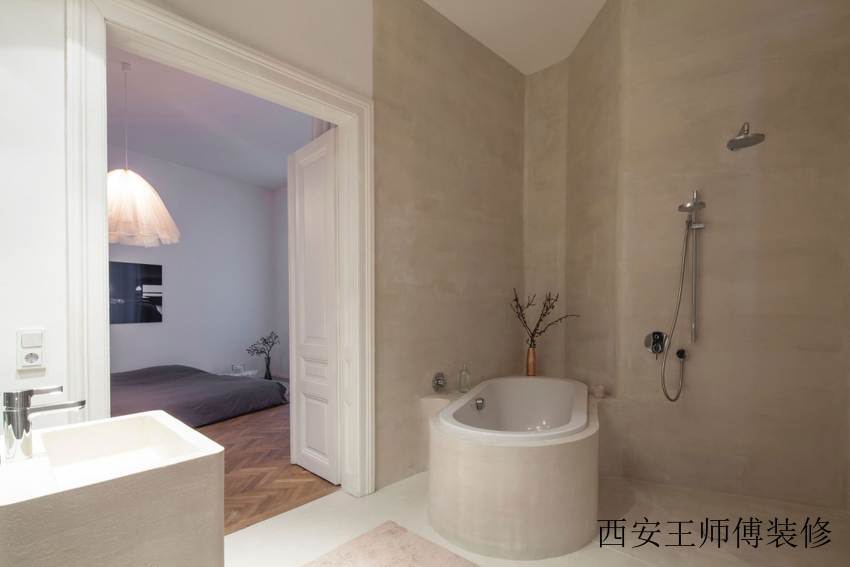 斜角小户型浴缸卫生间效果图