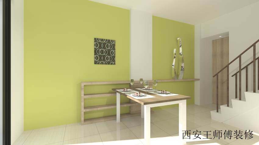 北欧风复式餐厅背景墙装潢图