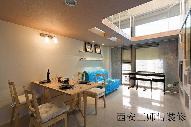 小户型简约创意设计客餐厅吊顶装修效果图