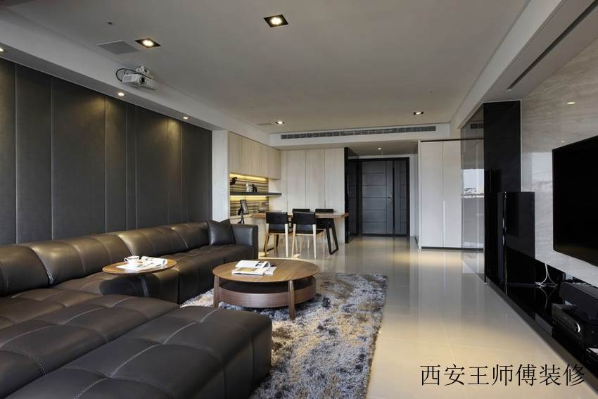 时尚后现代 客厅真皮沙发装饰图