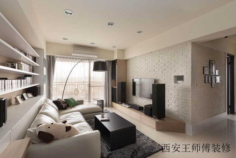 现代简约二居客厅装修案例图