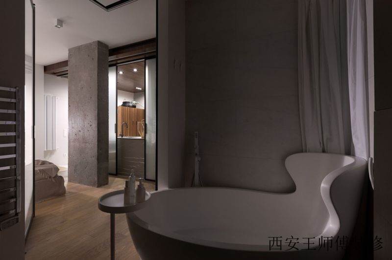 咖啡色现代装修风格卫生间浴缸设计装修图