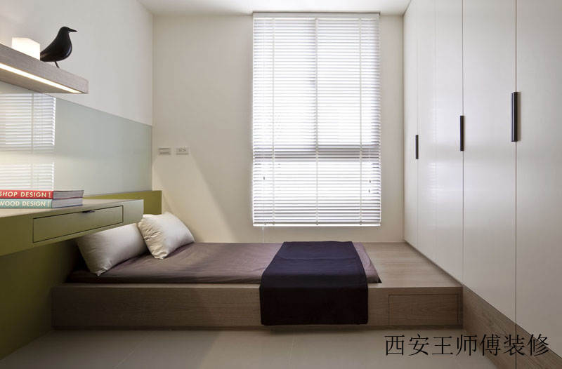 时尚简约榻榻米卧室一体设计效果图