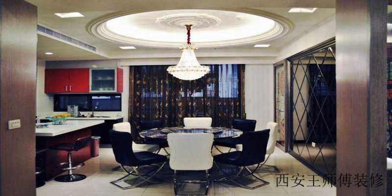 现代简欧餐厅吊顶效果图
