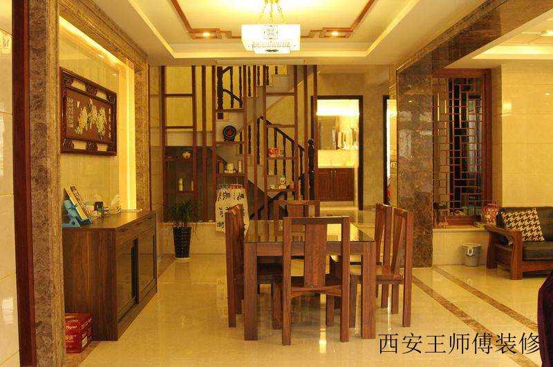 浓郁新中式风格设计复式家居餐厅效果图