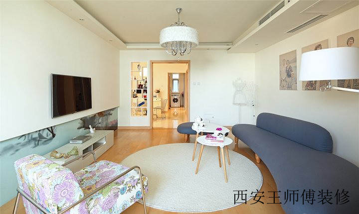 简约日式风格客厅软装装饰效果图
