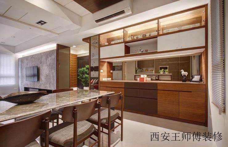实木简约现代餐厅收纳柜设计