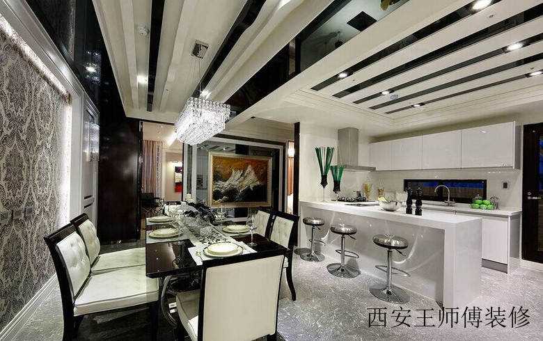时尚简约欧式风格餐厨房吊顶隔断效果图