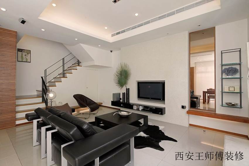 现代简约别墅小客厅效果图