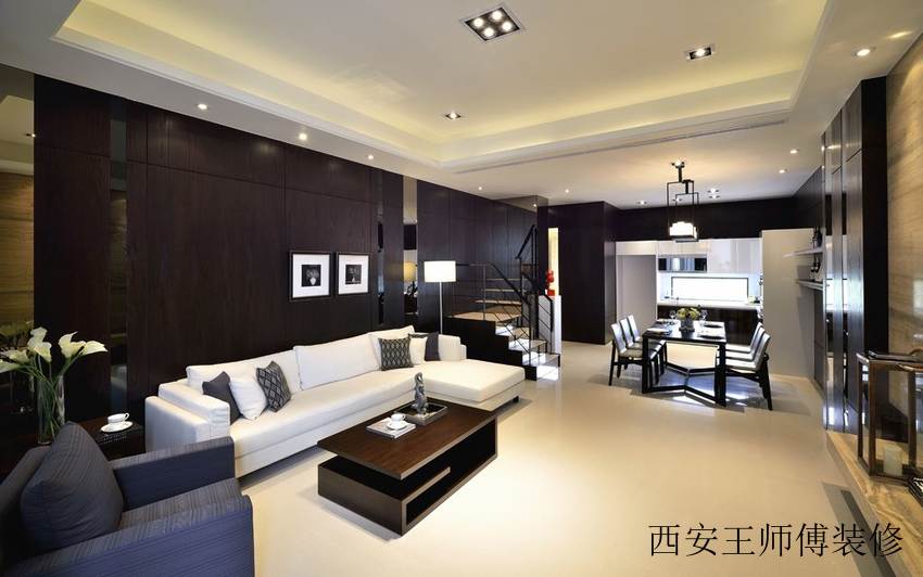 摩登后现代风复式一楼装修图