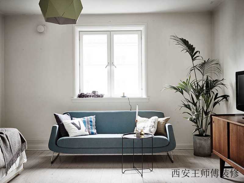 简约清爽小客厅沙发效果图