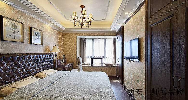 古典美式装修风格卧室飘窗台面设计效果图