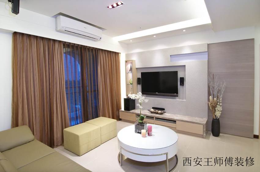 清新宜家风格公寓客厅电视背景墙设计