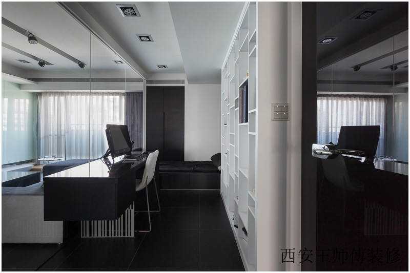 摩登后现代风格书房电脑桌展示效果图
