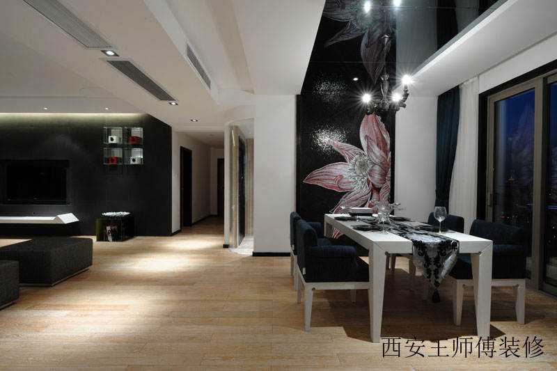 时尚摩登现代装修风格开放式餐厅灯饰搭配