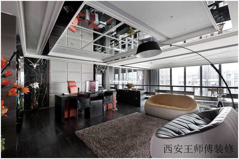 高雅时尚现代家居书房沙发装饰效果图