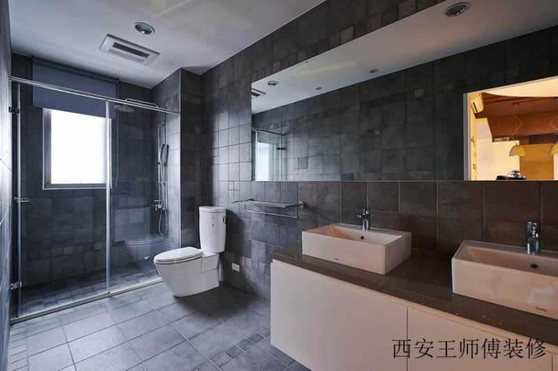 现代摩登卫生间干湿分离设计装修