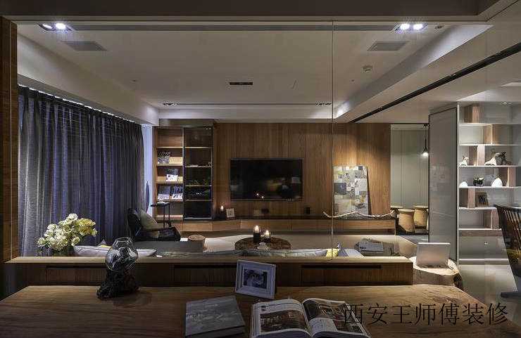休闲现代风 实木电视背景墙设计