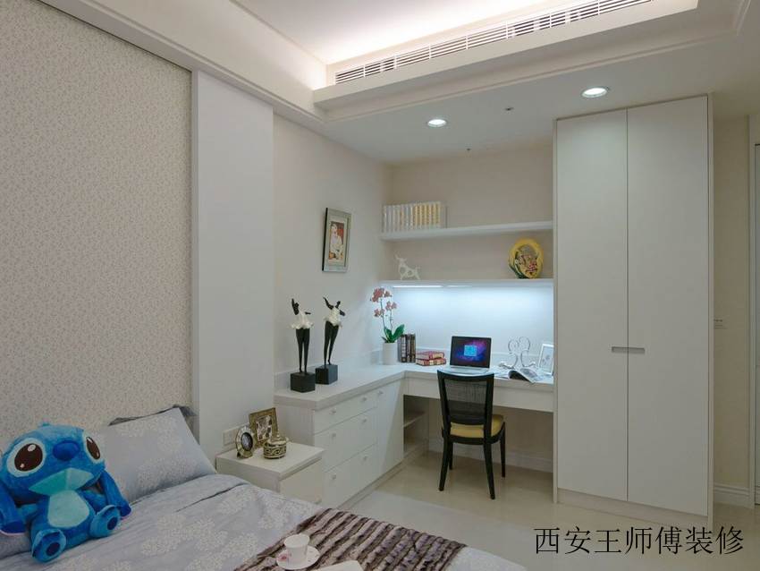现代欧式风 儿童卧室书房一角设计