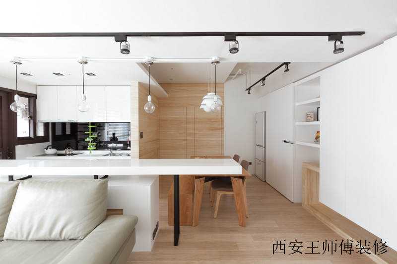 简约开放式二居装潢效果图