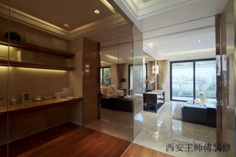 豪华现代家居玻璃隔断效果图