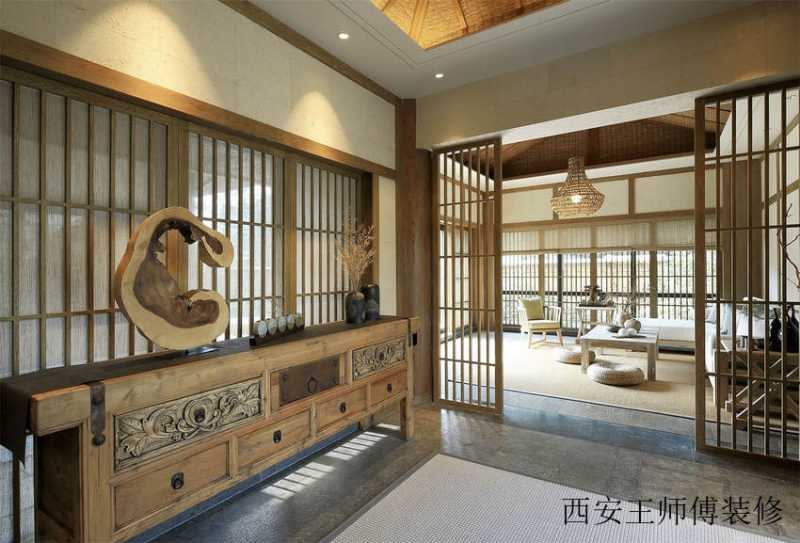 和风日式家居隔断设计装修案例图