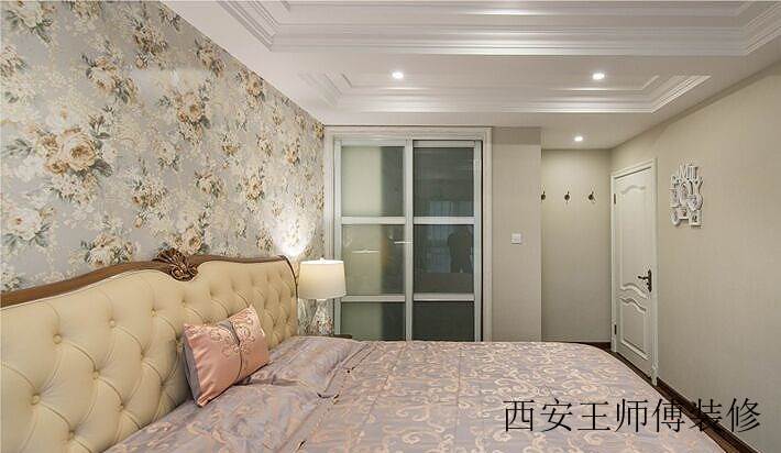 碎花田园简欧风格卧室吊顶设计装修图