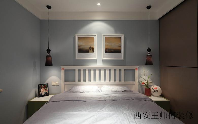 清新简约宜家风格卧室挂画装饰效果图